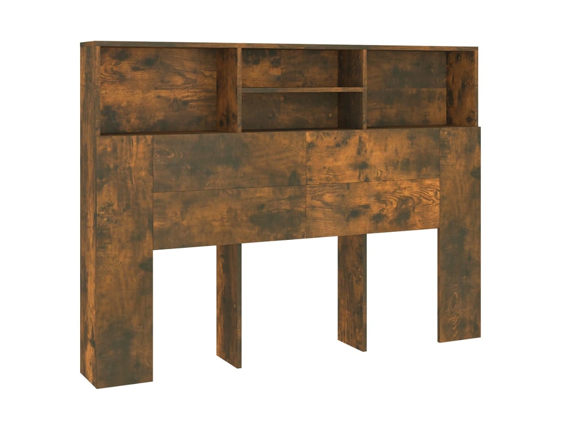 Mesilla de noche en color roble ahumado MAISON EXCLUSIVE (140x19x103,5 cm)