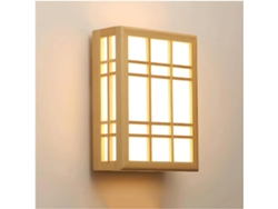 Lámpara de pared LED moderna con pantalla de pergamino, lámpara de interior cuadrada, estilo japonés, en madera maciza, PRIME KANG
