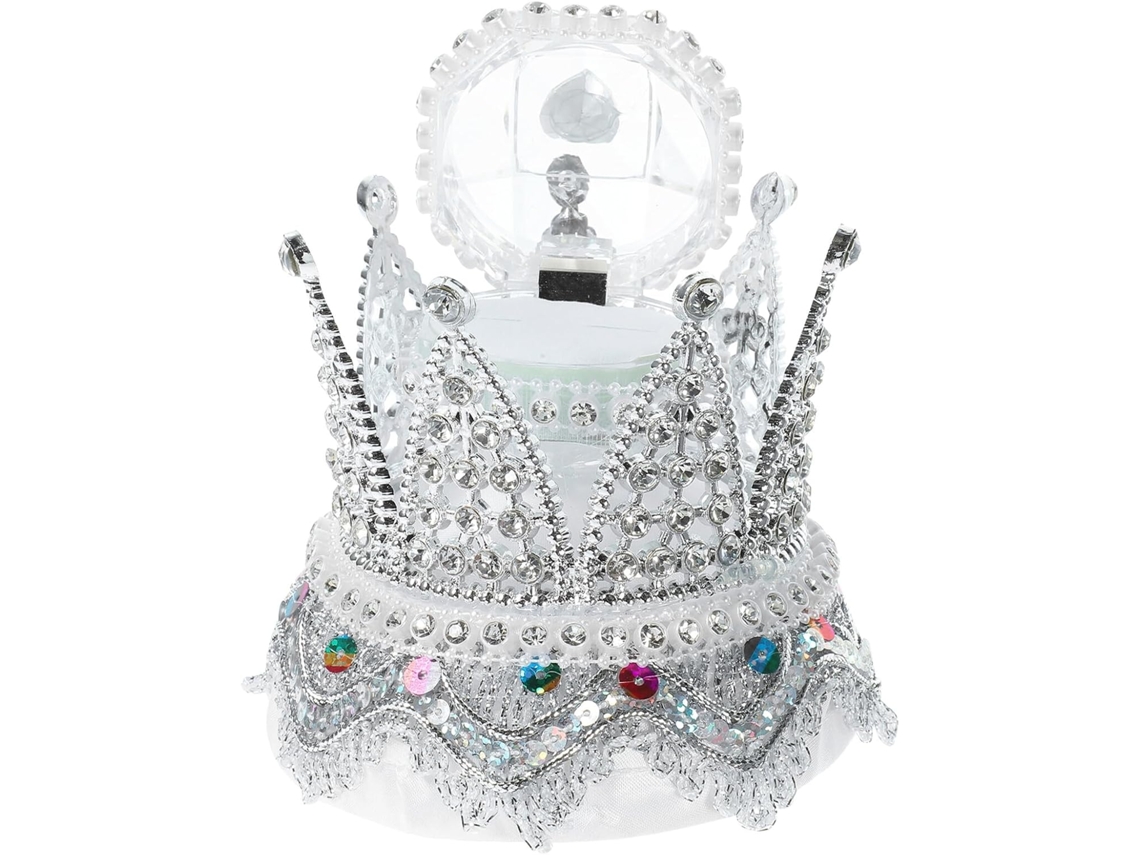 Anillo Compromiso Corona Diamantes Imitación Estuche Anillos Ceremonia Nupcial Soporte Compacto Elegante