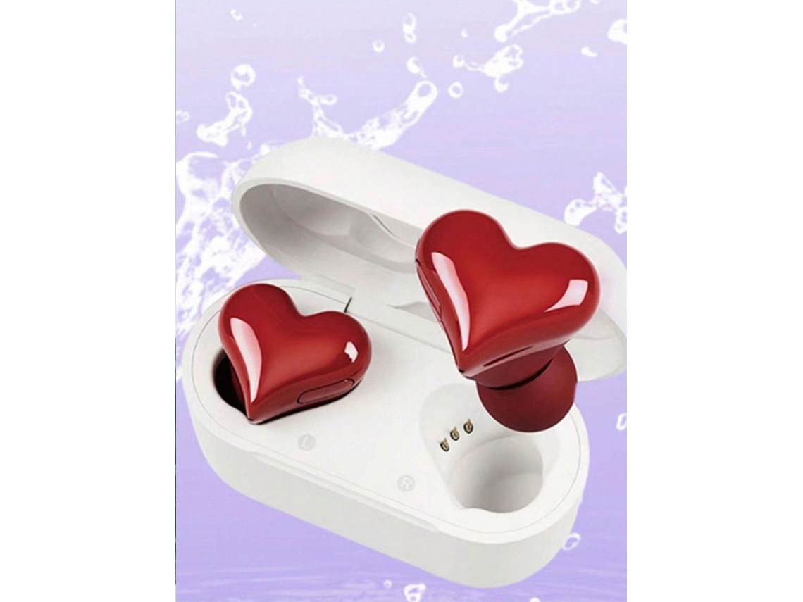 Mini Auriculares Inalámbricos Con Forma De Corazón (rojos), Tws, Intraaurales, Portátiles
