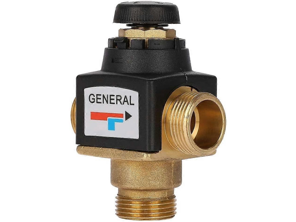 Válvula Termostática Mezcladora De Latón Para Calentador Solar Agua 3 Vías Rosca Macho Dn20 Antiquemaduras