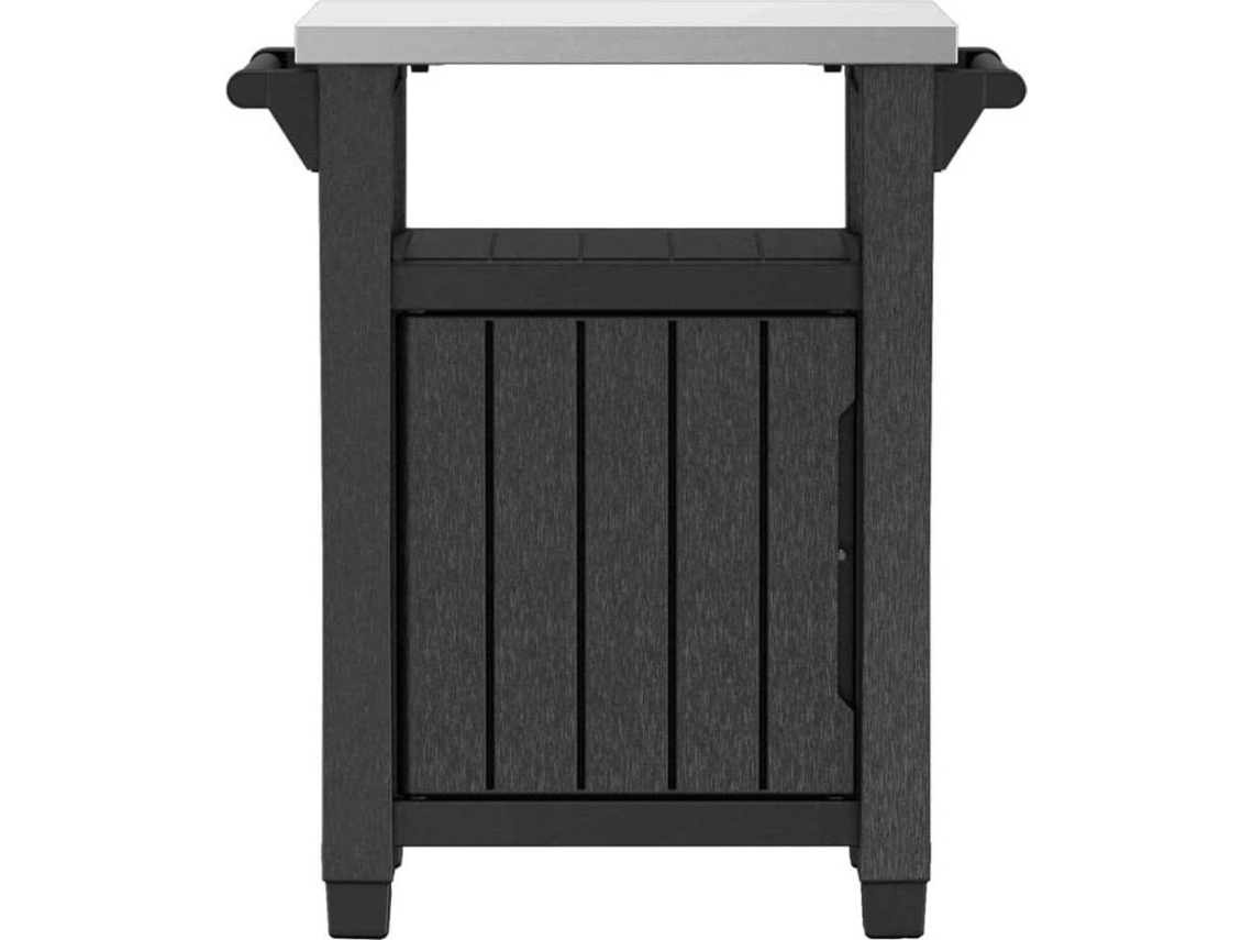 Keter Mesa multifuncional de jardín BBQ Unity clásica look madera