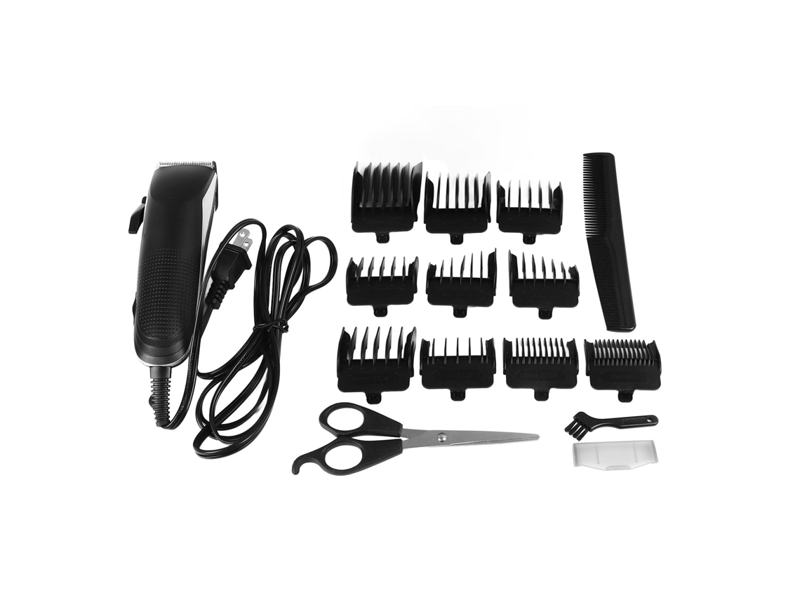 Tazón eléctrico silencioso para el cabello con 10 peines guía para un afeitado y arreglo profesional.