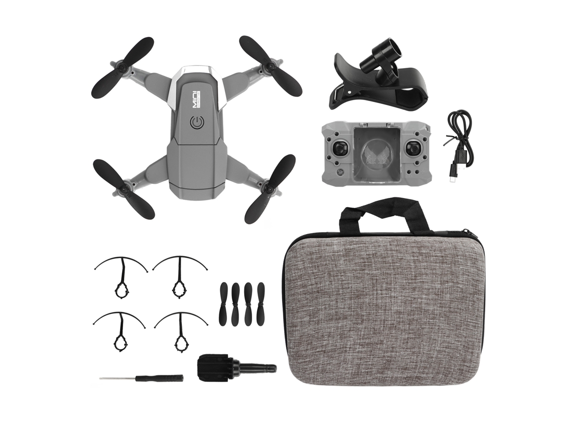 Mini dron cuadricóptero plegable RC con función de giro para control remoto.