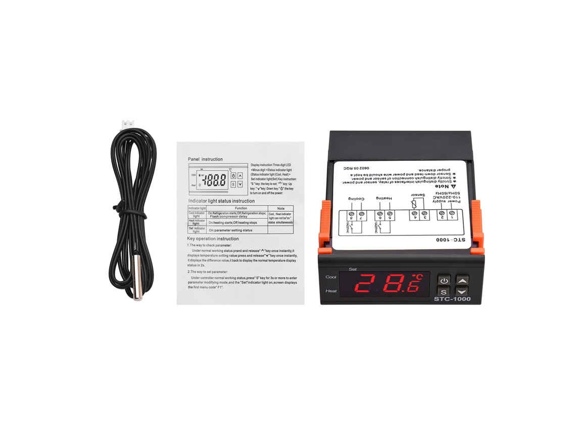 Termostato Digital Inteligente Stc-1000, Regulador De Temperatura De Ca 110~220v, Compatible Con Calefacción/refrigeración/alarma.