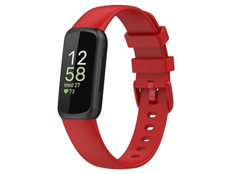 Correa para Fitbit Inspire3 Correa de reloj de silicona de color sólido rojo VENISYMLIS