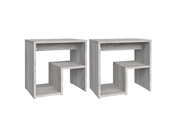 Juego de 2 mesitas de noche en madera gris Sonoma MAISON EXCLUSIVE (40x30x40 cm)