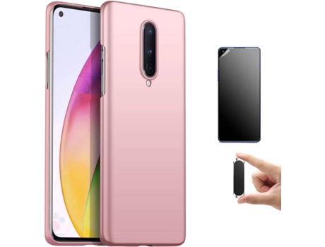 Kit Carcasa, Protector Y Soporte Oneplus 8 Ultimatte Turtleshell Rosa