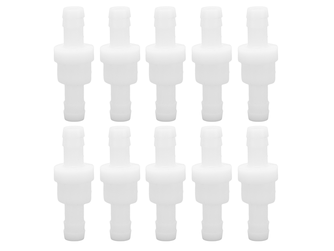 10 Válvulas Antirretorno Unidireccionales De Pe Para Bomba De Aire De Acuario, 10 Mm, Color Blanco.
