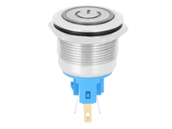 2 Piezas Botón De Reset 22mm Ac220v 6 Pines Nivel De Protección Ip65 Con Señal Blanca