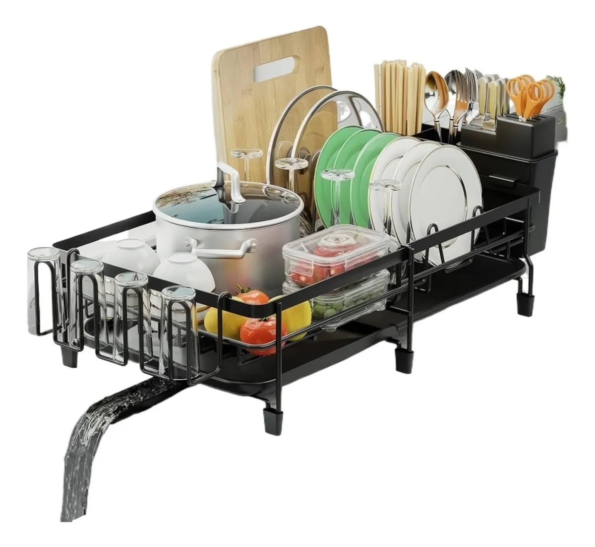 Escurridor expandible, escurridor de platos multifuncional Vayotoy