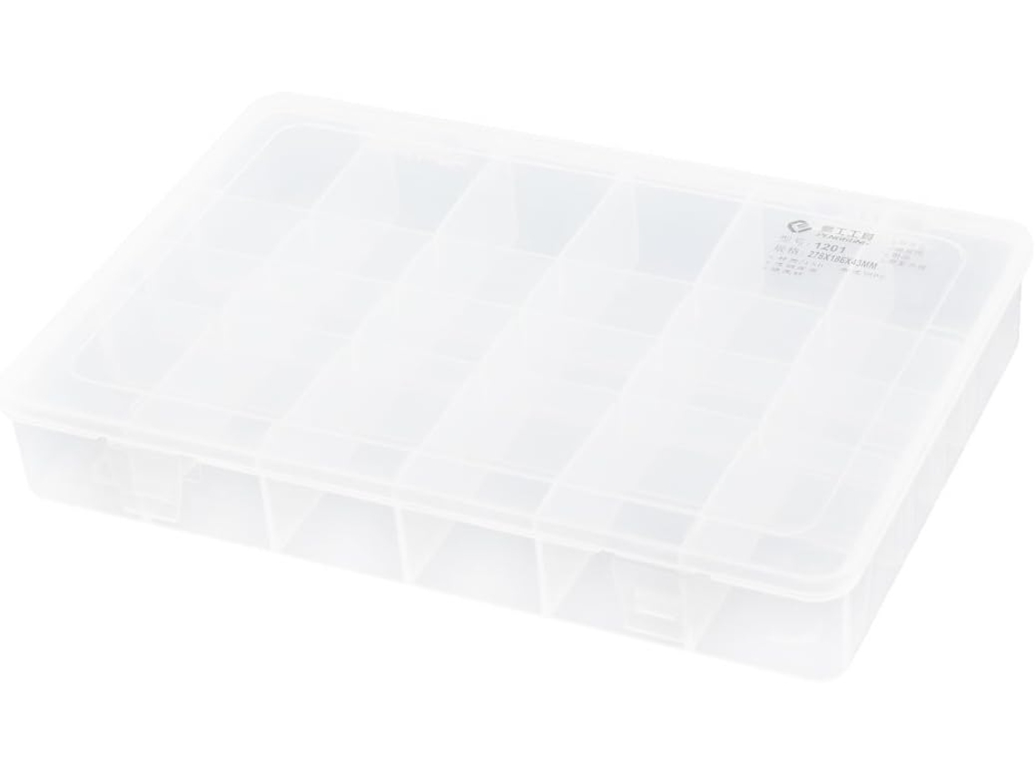 Caja De Almacenamiento De Piezas Electrónicas Ajustable De Plástico Transparente Con 24 Ranuras