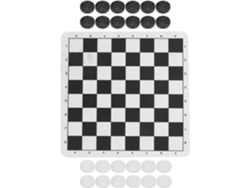 Juego De Ajedrez Plegable Con Damas: Piezas De Plástico Y Tablero De Goma Para Niños Y Adultos.