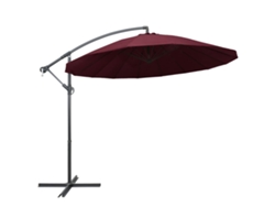 Sombrilla colgante de aluminio de 3 m color burdeos Lovely Home