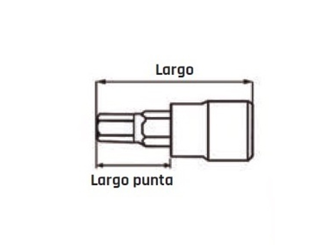 TENGTOOLS 117440602 Vaso 1/2 Torx Con Punta Tx45 Larga M122245T-C