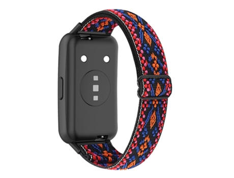 Correa de nailon elástico ajustable elástico para Huawei Band 7 - rosa/naranja