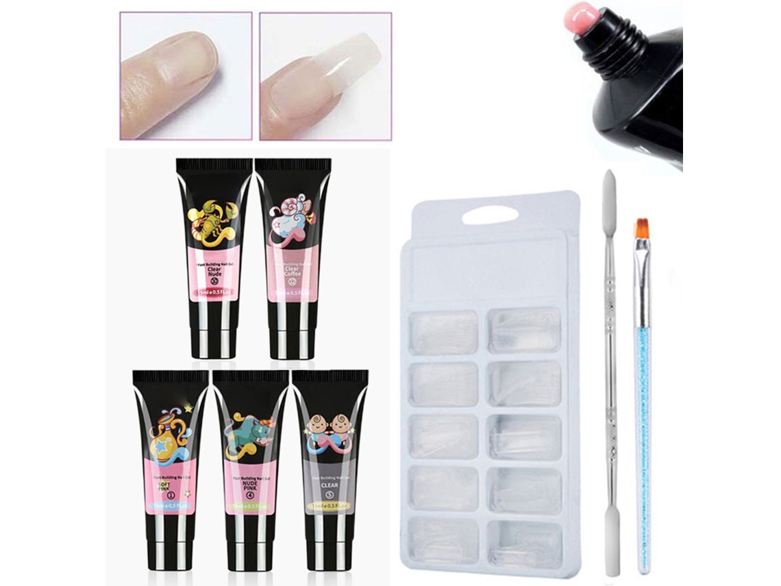 Set de pegamento para uñas de secado rápido y multicolor Bestauty para extensiones de uñas con fototerapia, 15 ml.