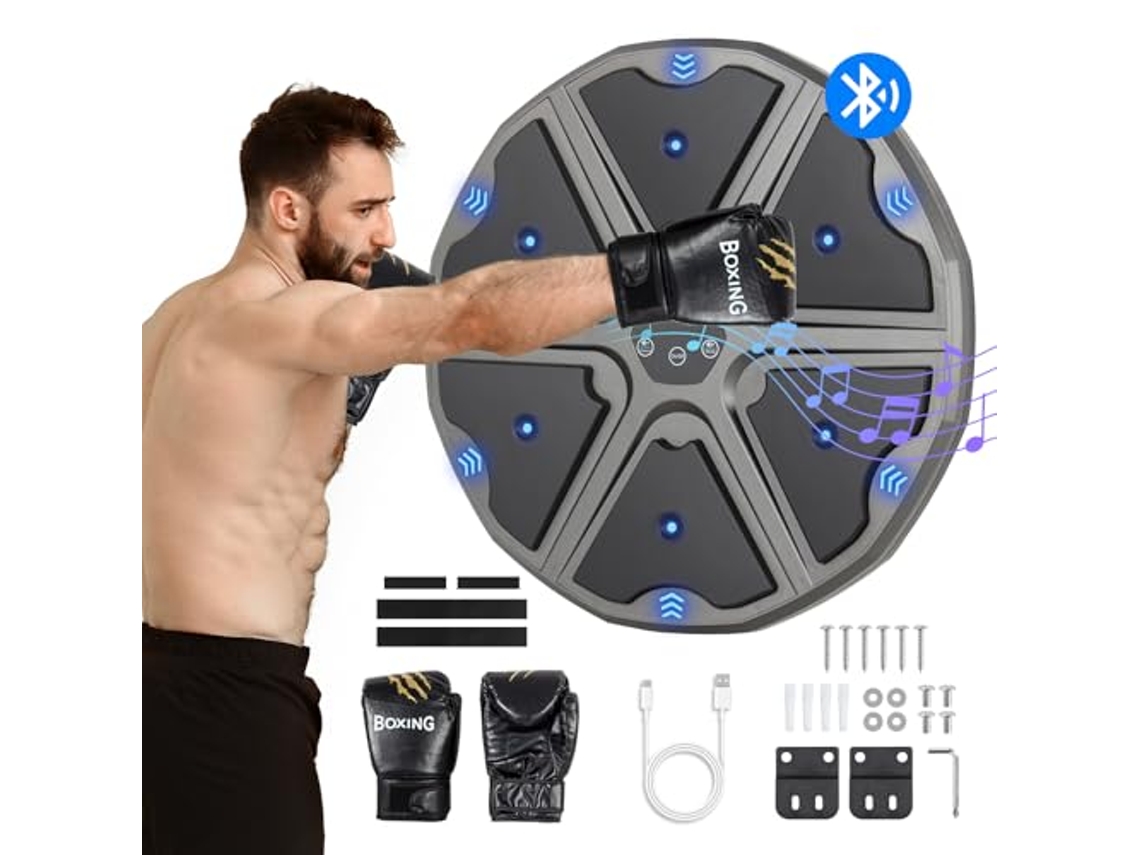 Todeco Music Boxing Machine Adulto Y Niños, 9 Modos De Velocidad Boxeador Musical Con Guantes De Boxeo, Bluetooth Y Recuento Inteligente, Orbicular