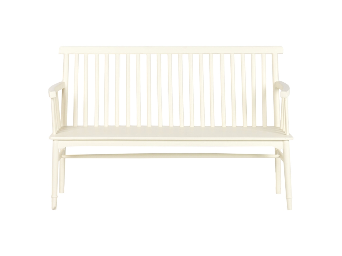 Banco de madera color crema en MDF con estampado de mango, 153x54x98cm ALEXANDRA HOUSE LIVING