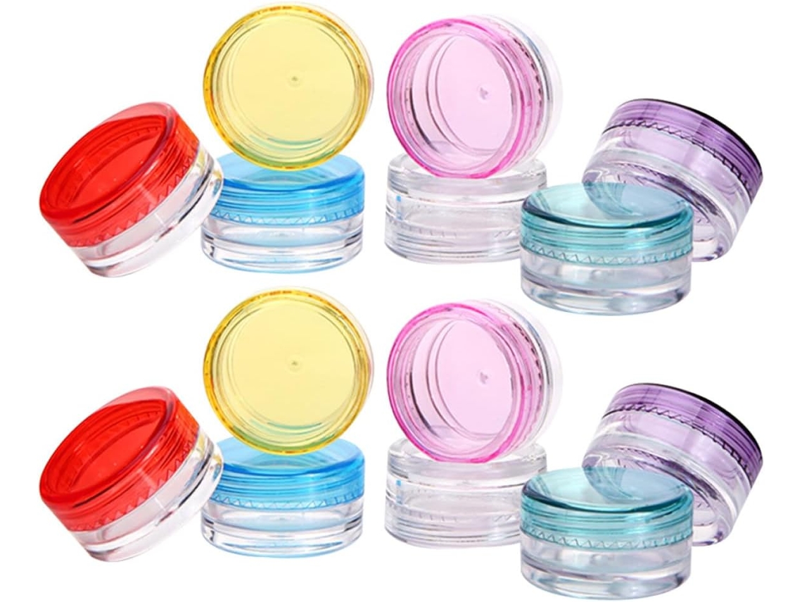 Frascos De Plástico Redondos Vacíos De 56 Piezas Para Cosméticos, Recipientes De Almacenamiento Para Muestras.