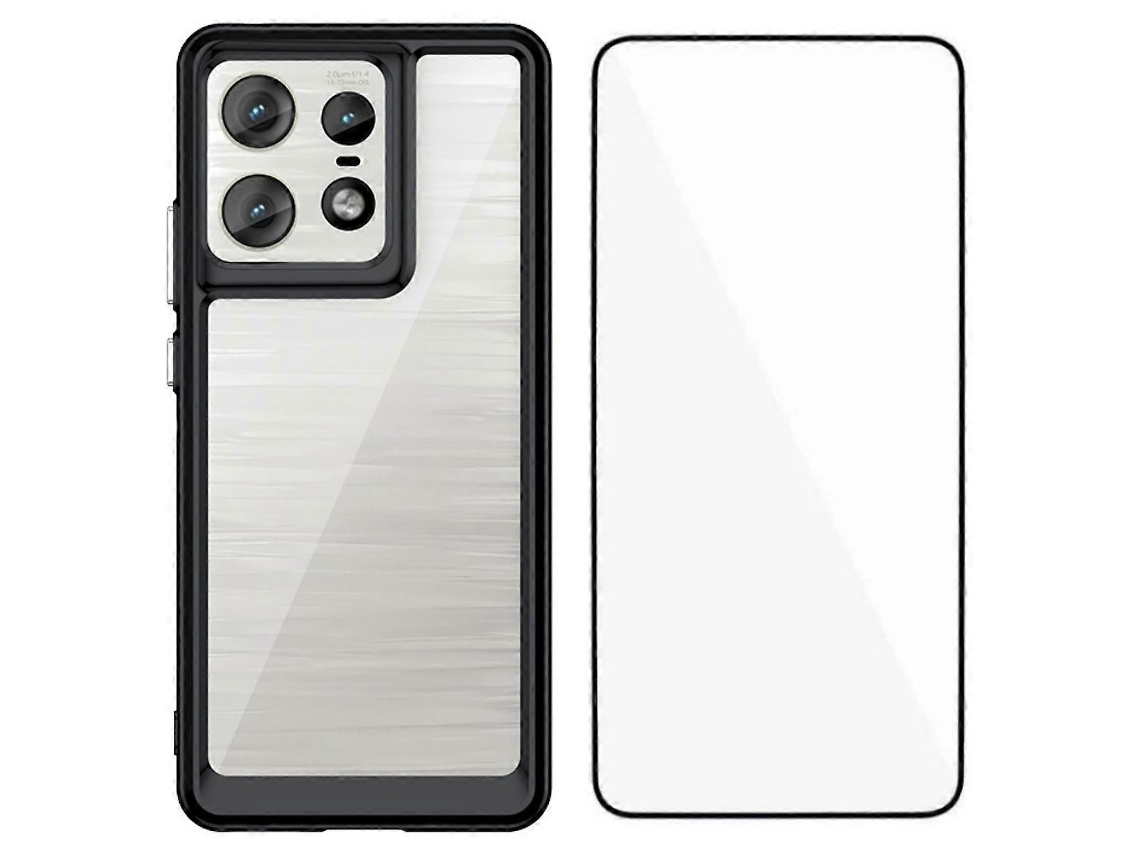 Funda De Acrílico Tpu Wanlonfeng Serie Xc Compatible Con Motorola Edge 50 Neo 5g Con Vidrio Templado (orificio Grande Para Lente)