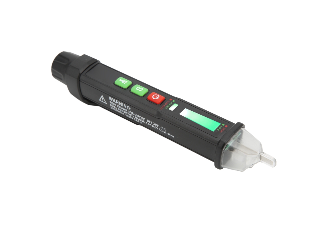Detector De Voltaje Sin Contacto Con Alarma Sonora Y Visual, Probador De Voltaje De Ca De Doble Rango Con Linterna Led Para Cables Con Corriente.