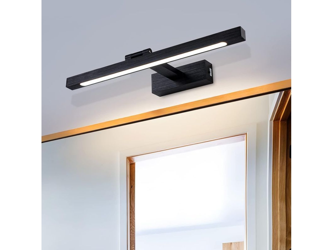Luz de Parede para Banheiro Led 3 Cores 8w Preta para Banheiro e Sala de Estar