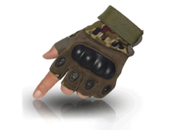 Guantes de moto de medio dedo, guantes militares para actividades al aire libre, guantes de ciclismo Mdug (camuflaje, talla M)