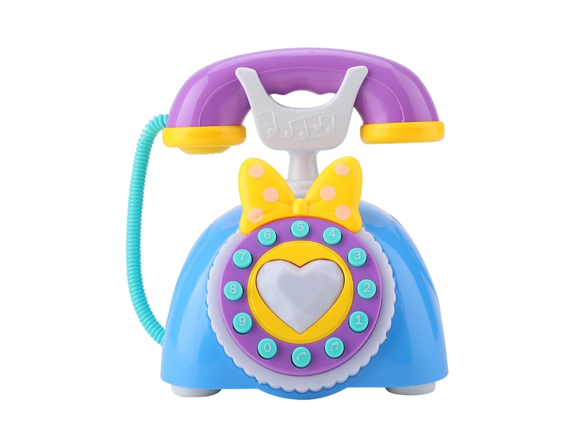 Rebe-telefone Musical Bilíngue Brinquedo Educativo Para Bebês Crianças Jogo De Faz De Conta Presente Azul