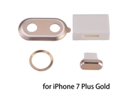 Parche De Botón De Huella Digital Del Teléfono, Tapón Contra El Polvo, Protege El Lente, Almacena El Tapón Contra El Polvo, Apple 7/7plus, Dorado, Set De 4 Piezas