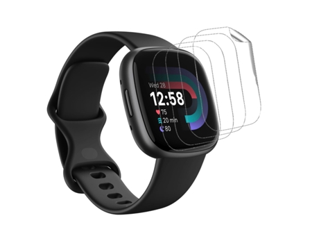 Kit 4 Protectores de Pantalla Flexshield con UV Fitbit by Google Versa 4 Transparente