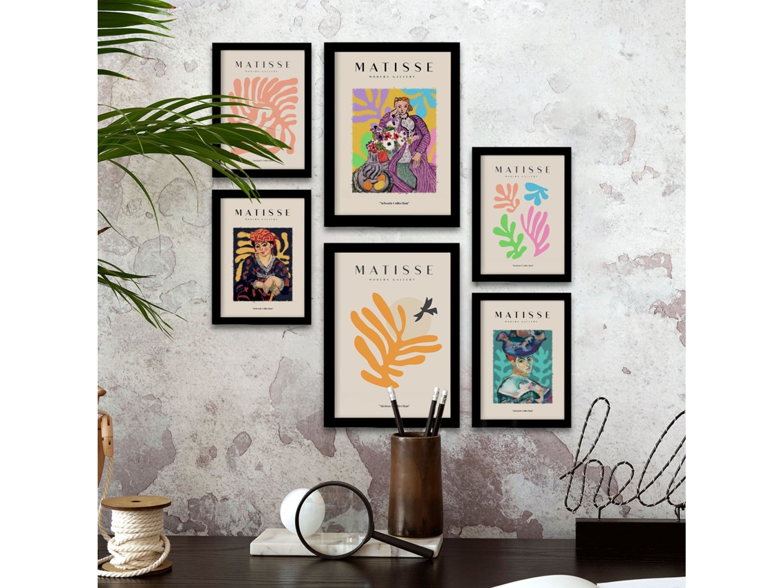 NACNIC Set De 6 Posters De Henri Matisse Femenino Láminas De Fauvismo Y Arte Abstracto Para  Tamaños A3 & A4 Marco Negro