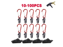 Abrazaderas De Fijación Portátiles Para Carpa Con Mosquetón Y Cuerda Resistente Al Viento Para Campamentos Al Aire Libre 40 Piezas De Clip De Gancho