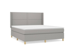 Maison Exclusive - Cama Box Spring Con Colchón Tela Gris Claro 180x200 Cm