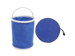 Cubo plegable de 13 l con bolsa de almacenamiento azul