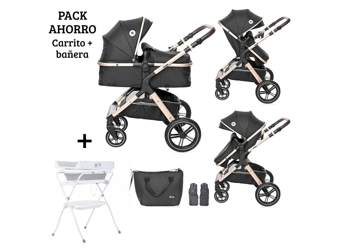 Cochecito Viola Duo Pack Black Diamond Bañera plegable Fiore Gray Lorelli