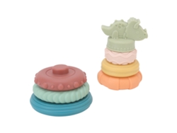 Anillos Apilables De Dinosaurios Suaves, Un Juguete Sensorial Educativo Para Bebés.