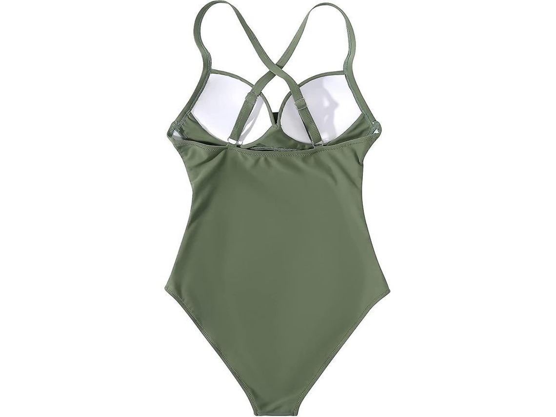 2026-traje De Baño De Una Pieza Con Recortes Y Espalda Cruzada Para Mujer De Cintura Alta Con Control Abdominal