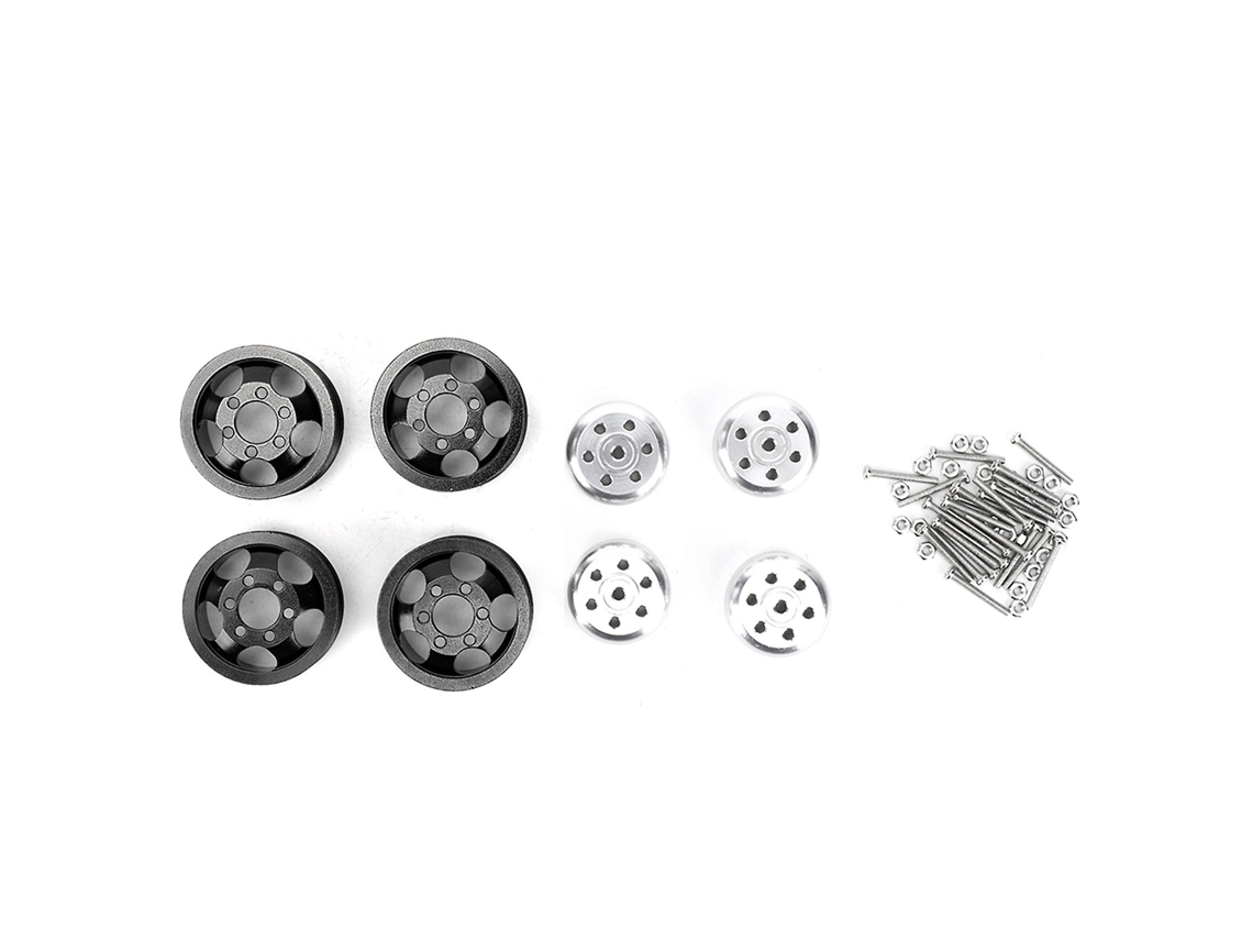 4 bujes de rueda para coche RC con adaptador corto para WPL 1/16 Blackvayotoy