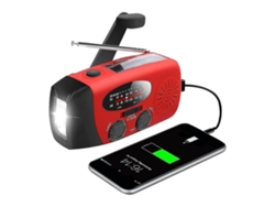 Radio portátil con manivela, alimentada por energía solar, compatible con las bandas de frecuencia media/AM/FM.