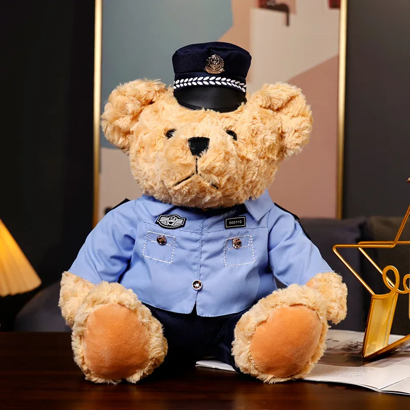 (estilo 2, 35 Cm) Oso De Peluche Policía, Juguete De Tráfico, Muñeco De Peluche