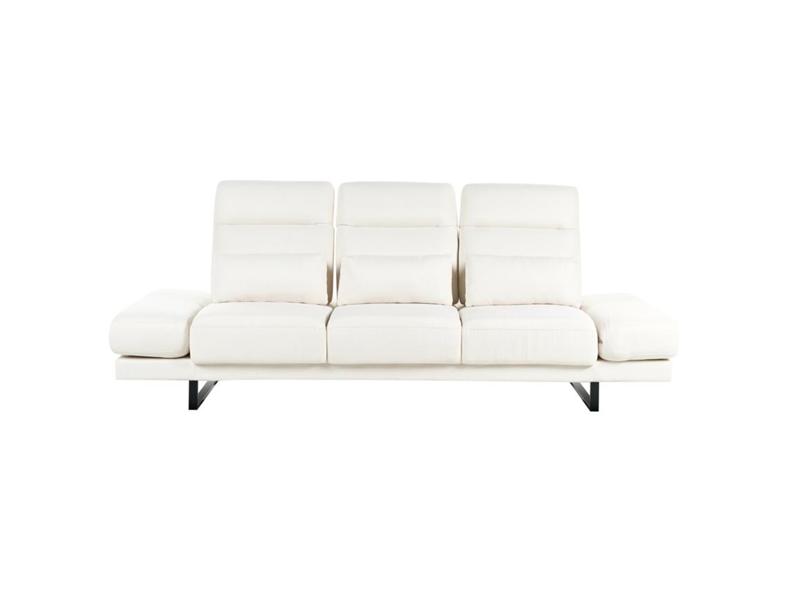 Sofá 3 Plazas Beliani Ikast Poliéster Blanco 255x129x105