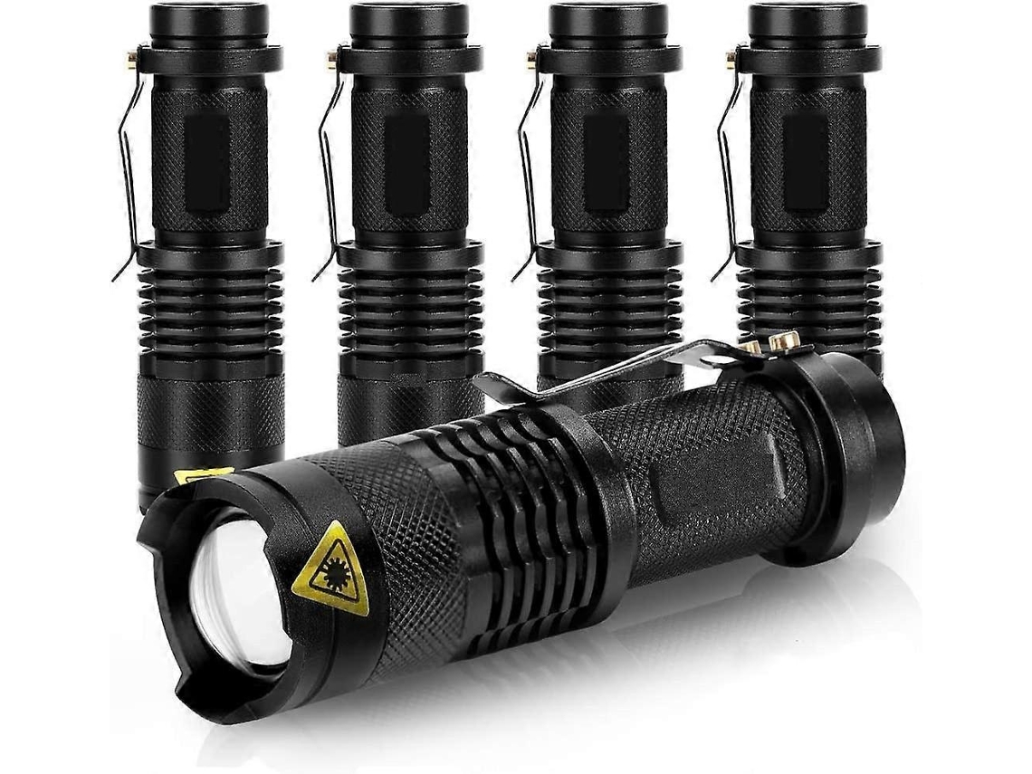 Linterna Mini Led, Pack De 5 350 Lúmenes 3 Modos (sin Batería)