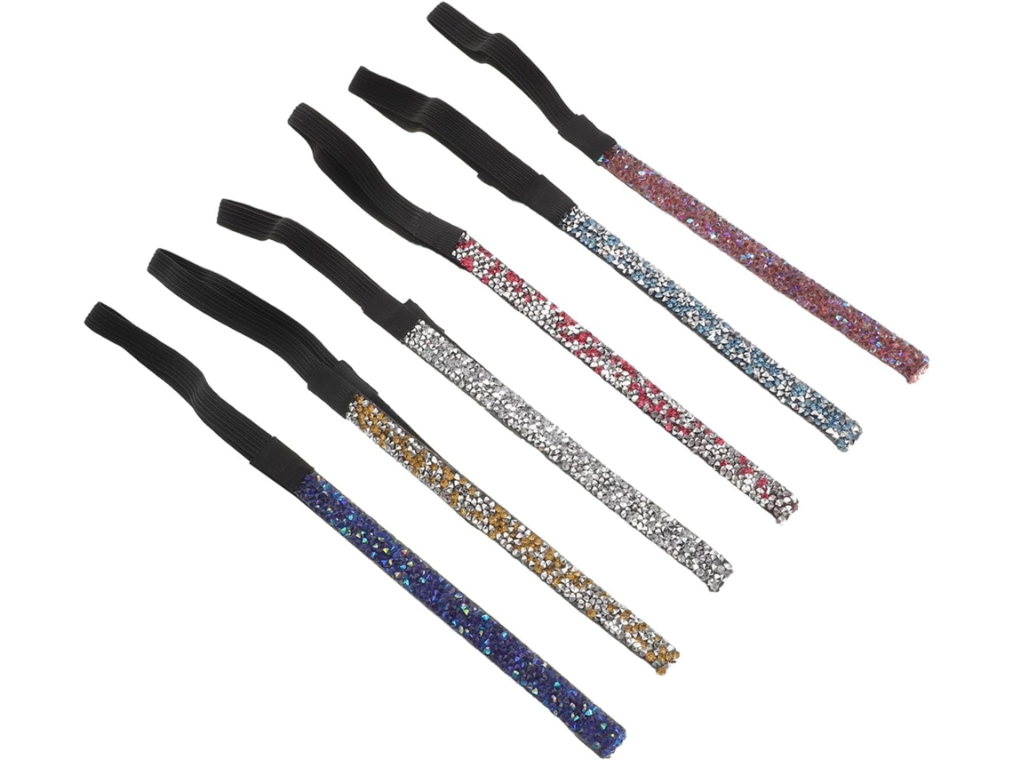 Juego de 6 diademas para mujer con lentejuelas, diamantes de imitación y tejido elástico.