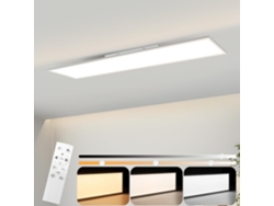 Lámpara de techo LED regulable, panel plano de 100 x 25 cm, con mando a distancia, grande, blanca, 24 W, Nettlife
