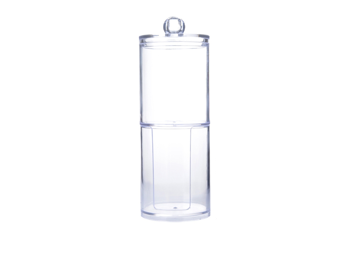 VYLARA Pote De Acrílico Transparente Para Farmácia, Dispensador De Cotonetes Durável E Transparente Para Uso Multiuso, Evita Poeira E Umidade, Economiza Espa