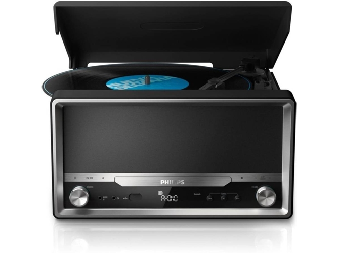 Tocadiscos Philips Ott2000b12 negro microcadena