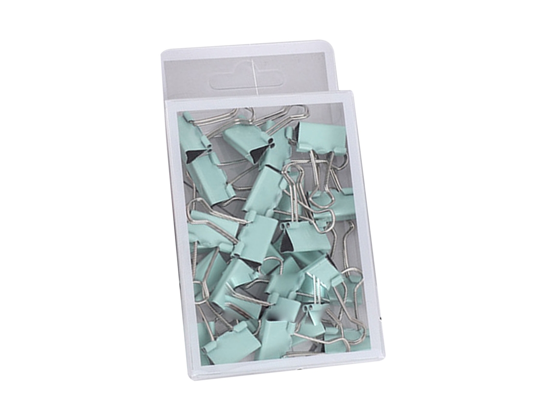 25 Clips De Carpeta Metálicos Multifunción Para Oficina Y Escuela Color Menta