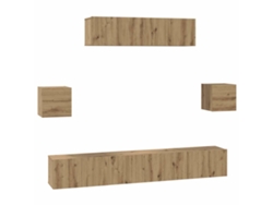 Maison Exclusive - Conjunto De Mueble De Tv 7 Pcs Roble Artesanal