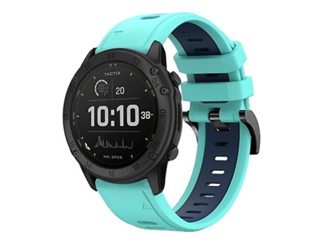Correa Para Garmin Tactix Delta 26 Mm Banda De Reloj De Silicona Deportiva Verde Menta De Dos Colores - Azul VENISYMLIS